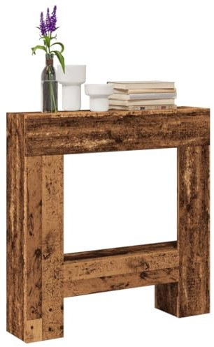 Gecheer Kaminkonsole, Dekorative Kaminumrandung Kaminsims 81x18x82 cm Holzwerkstoff Altholz-Optik für Wohnzimmer