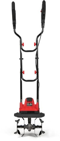 RELAX4LIFE Motozappa Elettrica 1200W/750W, Zappatrice con Larghezza di Lavoro: 36cm/32cm, Profondità: 22cm, Pulsante di Sicurezza e Maniglia Pratica, Motozappa per Giardino e Prato (Rosso | 750W)