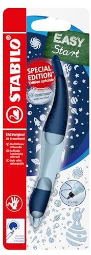 STABILO - Roller ergonómico para diestros - EASYoriginal 3D DreamWorld en azul - azul (borrable) - incluye cartucho - blíster