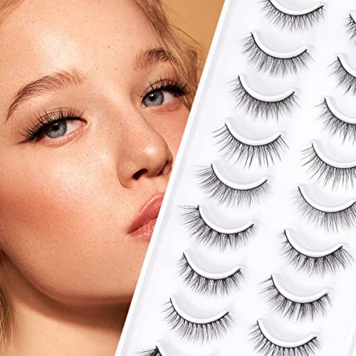 EMEDA 10 Styles Falsche Wimpern Natürlich Künstliche Wimpern Set 10 Pairs Kurze Und Weiche Fake Wimpern Natürlicher Look (10 style-1)