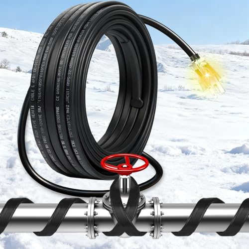 HEATIT PLSR1 High-Performance Self-Regulating Heating Cable - Frost Protection for Water Pipes and Snow Melting on Roofs - 10w/ft Power - Premium Quality for Commercial and Industrial Use 12ft
