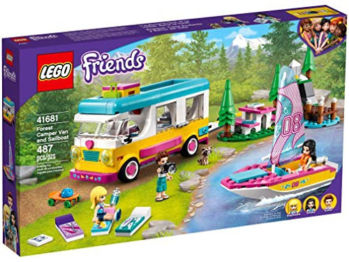 LEGO Friends Forest Camper Van and Sailboat 41681 Building Kit; Forest Toy; New 2021 (487 Pieces), Multicolor, Standard