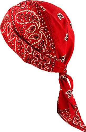 fashionchimp Zandana aus 100% Baumwolle, Bandana-Kopftuch, Bikertuch für Damen und Herren, Muster-Print (Rot-Paisley)