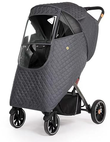 Lfdlmj Funda universal para cochecito de bebé, cubierta impermeable de invierno para cochecito de bebé, protege la forma de lluvia, sol, nieve, viento, polvo (estilo A, gris)