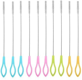 Brosses à Paille,10 PCS Tube Brosse de Nettoyage Brosse à Bouteilles Brosse Fine pour Nettoyer Les pailles Les Tubes de Bouteille Les Becs Goupillon Extra Long