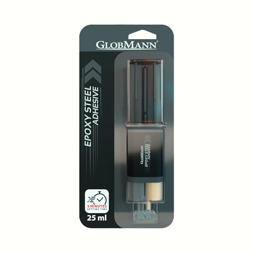 Globman Metal Repair Adhesive 25ml - Heavy Duty Epoxy Adhesive for Steel, Metal, Plastics, Stainless Steel, Aluminum etc