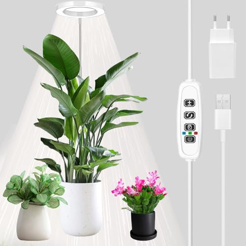 zociko Lampe pour plantes, 72 LED, spectre complet, jusqu'à 152 cm de hauteur, minuterie automatique, 10 niveaux de luminosité, 3 modes de couleur, lampe de culture, idéale pour les grandes et les