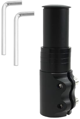 Bike Stem Riser Extender MTB Handlebar Stem Adapter Bicycle Fork Stem Extender Handlebar Raiser Adapter with Hex Key for 1-1/8 28.6mm Fork Aluminum for Bicycle Cycling Mountain Road Bike MTB (Black)