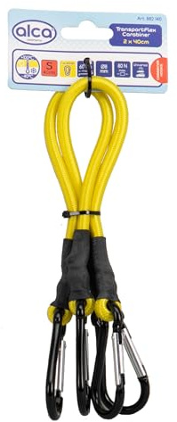 alca® Gepäckspanner mit Karabiner 2 STK. 40cm gelb Spanngurte Expander mit Haken verstellbar & dehnbar - für Auto, Fahrrad, Motorrad, Möbel & Transport