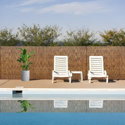 Generico Privacy Recinzione in Cannette, Naturale bambù Stuoia, Giardino Bamboo Recinzione, Protezione Solare Canne Stuoia per Copertura Recinzioni Giardino Ringhiera Balcone(165 * 500cm)