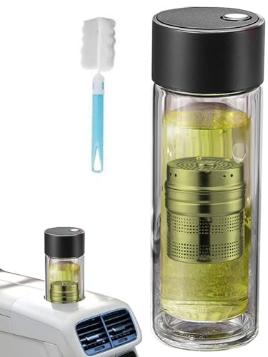 Générique Gourde Infuseur à Thé | Bouteille Infuseur à Thé en Verre 400ml | Gobelet à Double Paroi Résistant aux Hautes Températures avec Couvercle Magnétique pour Sports, Voyages, École, Bureau,