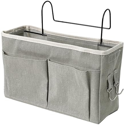 Bedside Organizer - Adjustable Space-Saving Storage Bag, Portable Nursery Diaper Holder Pocket with Multi Compartments, Hanging Bed Caddy | Dorm Bedroom Kids Room Travel Baby Bottle Toy Tissue Book St