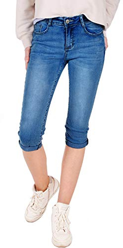 Fraternel Pantalones Vaqueros Mujer Capri Azul S / 36