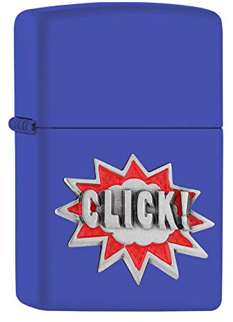 ZIPPO Encendedor de tormenta, con el Emblema Attached Royal Blue Mate, Recargable, en Caja de Regalo