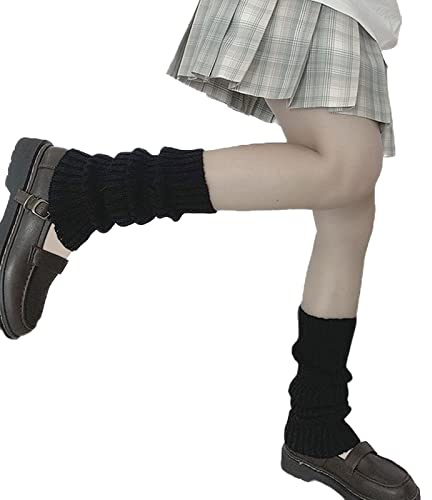 ZQFFB Leg Warmers Kawaii Black White Stacked Leg Warmer of Japanese Style