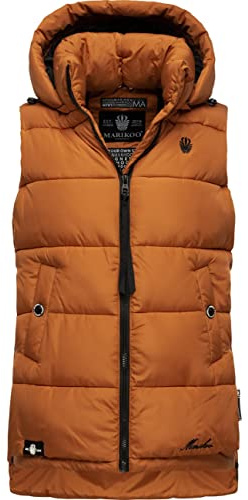 MARIKOO Zarinaa - Piumino invernale da donna, con cappuccio, taglie XS-XXL, Rusty Cinnamon, S