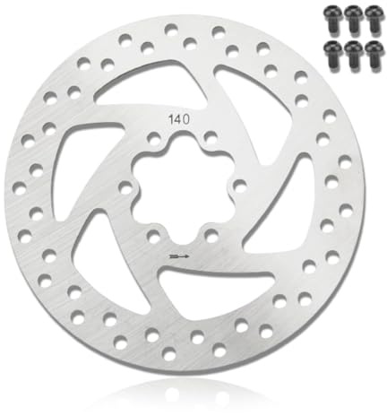 140mm Disc Rotor Brake, Stainless Steel Bike Rotors Bicycle Brake Disk, 6 Hole Bike Discs with 6 Bolts for Electric Scooter Road Mountain Bikes BMX MTB