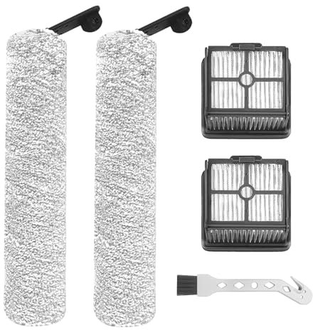 Fixbetter Rouleau de brosse de rechange et filtre HEPA pour Dreame H11 Core / H12 aspirateur sec et humide sans fil, 2 rouleaux de brosse+2 filtres HEPA+1 brosse de nettoyage (Pas pour H12 Core)