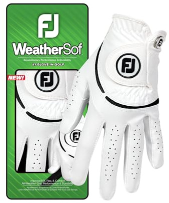 FootJoy WeatherSof Women's Golf Glove, White/Black, Right Hand (for Left Handed Golfer), M EU