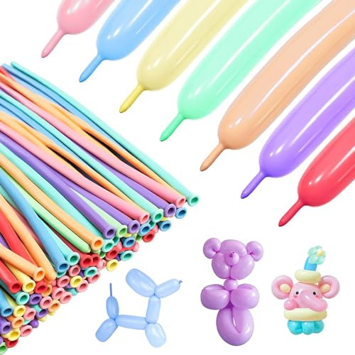50 Stück Lange Bunte Ballons,Zauberballons,Modellierballons,luftballons tiere,Luftballon Deko, Modellierung Ballons Kit für Hochzeit Geburtstage Partys