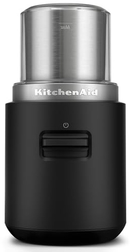 KitchenAid Kabellose Kaffeemühle - Go Cordless - 113-g-Bohnenbehälter - Reicht für 12 Tassen - Edelstahlklingen - Ohne Akku - Schwarz