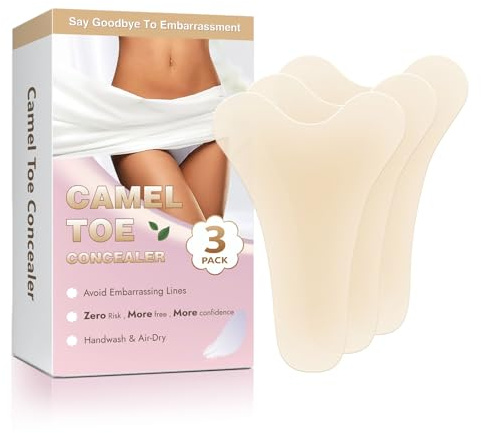 Camel Toe Concealer, nahtloser Kamelzehenverstecker, wiederverwendbarer Anti-Kamelzehen-Silikoneinsatz, kein Camelzehen-Unterwäsche-Schutz, Cameltoe-Concealer-Abdeckung, 3 Stück