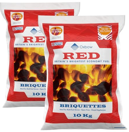 Log-Barn Smokeless Coal Red Fuel - 2 x 10kg | Clean, Efficient, and Sustainable Heating | Long-Lasting High Heat | Advanced Smokeless Technology for Multi-Fuel Stoves