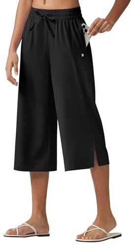 WILLIT Pantalon Capri pour femme - Pantalon d'été - Maillot de bain - Pantalon large - Pantalon de loisirs - Pantalon de sport - Pour la plage - Pour la planche à voile - Pour la natation - Séchage