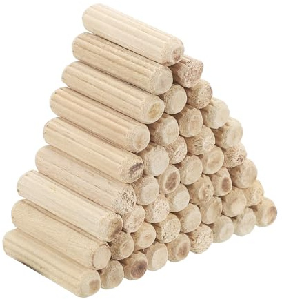 PATIKIL 3/16 x 4/5(5 x 20mm) Perno Di Legno Con Scanalature, 60 Pezzi Perni Di Legno Con Scanalature Diritte Per Mobili Porte Progetti Artistici Artigianali