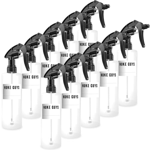 Nuke Guys 10 x sprayflaska 500 ml för fyllning med högkvalitativt Canyon sprayhuvud | tomma sprayflaskor lämpliga för vatten – rengöringsmedel – desinfektionsmedel – rengöringsmedel