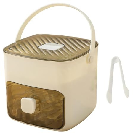 Máquina para hacer hielo, máquina de hielo de fácil prensado, libera todos los cubitos de hielo en un segundo, caja de almacenamiento de 48 bandejas de cubitos de hielo con asa, pinzas de hielo y