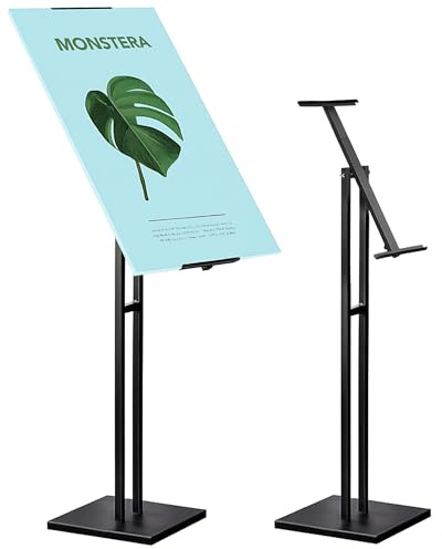 Generico Espositore per poster con base pesante, supporto regolabile da 60 a 105 cm (A1-A2) e inclinabile, per eventi e negozi