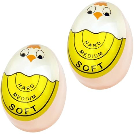 GYCAQAC 2 Piezas Temporizador de Huevos Cocidos, Egg Timer, Temporizador para Huevos Blandos, Medianos y Duros, Reutilizable, Selección del Grado de Madurez de los Huevos Según el Cambio de Color