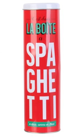COOK CONCEPT BT6714 A Spaghetti Küche Aufbewahrung Metalldose Tin Box, Eisen, Rot, 8,7 x 8,7 x 29,7 cm
