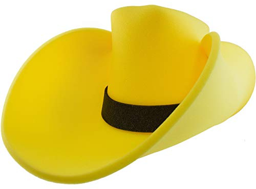 FUNSTITUTION Cowboy Hat, Giant Foam Cowboy Hat - Oversized Hat - Silly, Crazy and Funny Hats for Adults and Kids - Huge Hat - Yellow Hat
