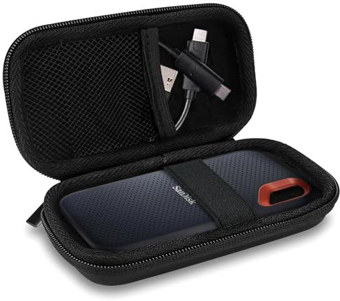 ProCase Custodia per SanDisk Extreme/Extreme PRO/Crucial X8 Portatile SSD 500 GB/1TB/2 TB, Protettiva Cover Case per Custodire e Trasportare gli SSD SanDisk Extreme -Nero