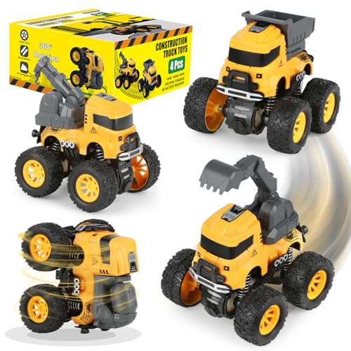 Construction Toys, Mixer Excavator Crane Dump Truck Toy for Boys Age 4-7
