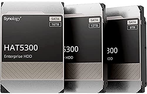 Synology HAT5300 SATA-HDD, 16 TB, 8,9 cm (3,5 Zoll), 7200 U min, für 24 7 Umgebungen HAT5300-16T Silber 16TB