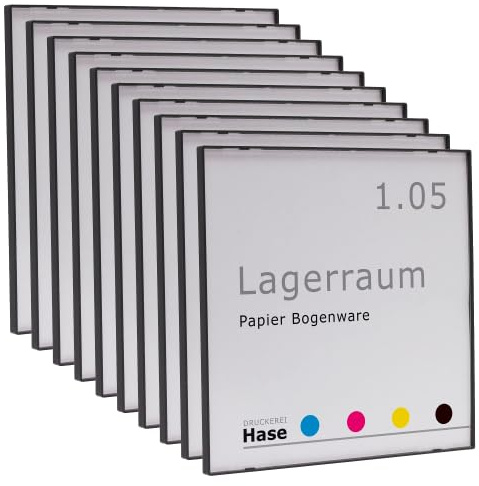 10 Türschild Kairo Easy grau | 150x150mm | Quadratisch | Kunststoff | kinderleichte Klebemontage | 10 Stück | Büroschild, Raumkennzeichnung Büro