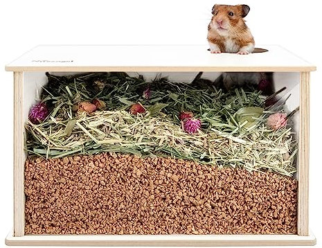 Niteangel Sichtbare Hamster Grabbox für syrische, Zwerghamster, Roborowski, Campbell-Hamster, Gerbils, Mäuse, Lemminge, Degus oder andere kleinere Haustiere (Weiß)