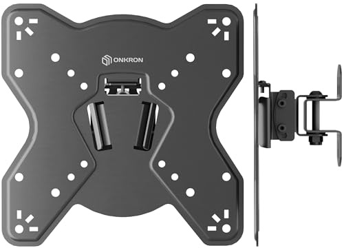 ONKRON Supporto TV Parete 17-43 pollici, Carico 35 kg, Staffa TV Inclinabile e Girevole con VESA 75x75-200x200 mm, Braccio Televisore a Muro Regolabile, Universale, Nero NP23-B