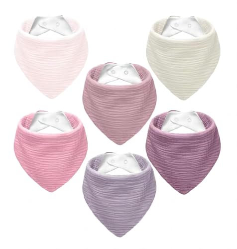 NISXABEBE 6 Stück Lätzchen Baby Musselin Viereckige Halstuch Babies Verstellbare Lätzchen für Junge und Mädche