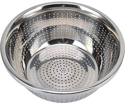 Aladeno Cesto per Lavare la Frutta, Acciaio Inossidabile Multifunzione, Scolapasta, Cestino per Frutta, Scodella per Frutta, per Cucina, Pulizia degli Alimenti, Lavaggio, Argento (28cm)