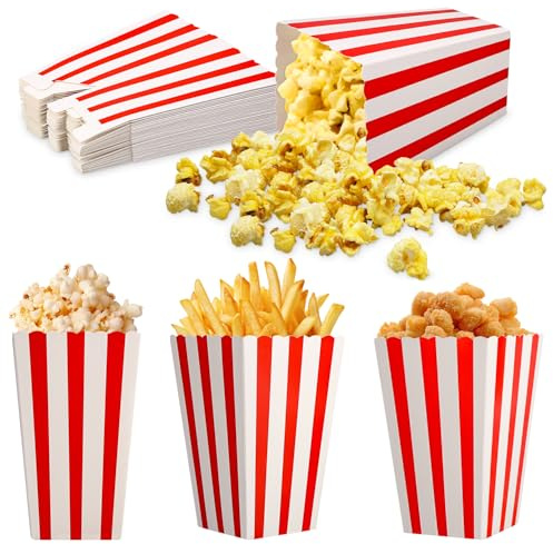 Toaren 60 Pezzi Sacchetti Pop Corn,Contenitore per Caramelle,Piccoli Sacchetti Popcorn,Contenitori Pop Corn,Sacchetti Caramelle in Carta per Popcorn Snack Candy Bar,Feste,Compleanni,Serate al Cinema