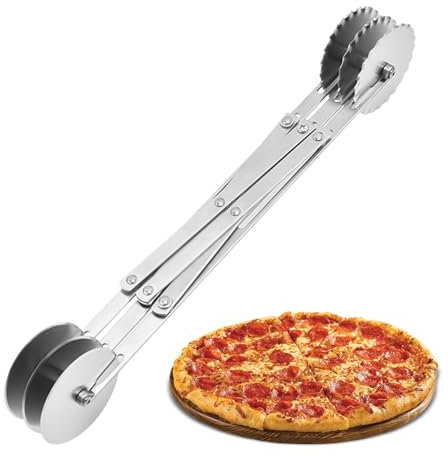 Bohany Rueda de corte de pastelería, rueda de corte de pizza, herramientas de rueda para cortar pastas, rueda de corte de raviolis ajustable, cortador de para hornear pasteles, gofres y lasaña en