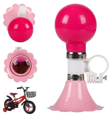 Kids Bicycle Bell, Horn Bell Toy for Balance Scooter, Metal Rubber Sound Bike Handlebar Decorations for Boys Girls Toddlers Bicycle Accessory (Pink)