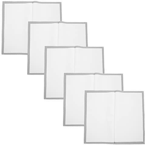 DEARMAMY Lot De 5 Chiffons De Polissage Pour Bijoux Double Couche Doux Pour Le Diamant Le Laiton Et Largent