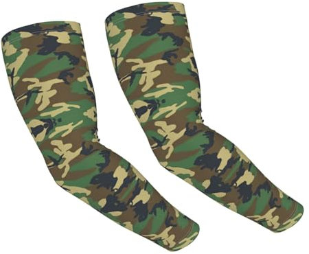 DEXNEL Manicotti di raffreddamento per braccio, unisex, per sport, ciclismo, golf, colore: verde militare, Nero , Taglia unica