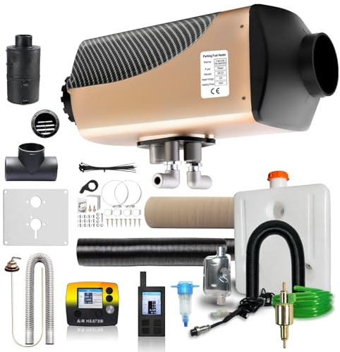 Ruiangaore Standheizung Diesel 12V Dieselheizung 7kW mit Wasserheizung & Warmluftheizung, Diesel Standheizung für Wohnmobile Wasserheizung, Motorvorwärmung Auto mit Bidirektionaler LCD-Fernbedienung