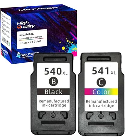 PG-540XL CL-541XL bläckpatroner multipack kompatibla med Canon 540 XL 541 XL PG540 CL541 bläckpatroner för MG3150 MG3550 MG3650 MG3650s MG4250 TS5151 MX375 MX475(2-pack svart, färg)